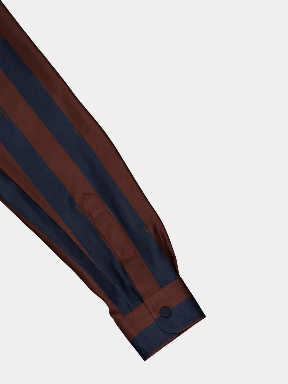 Brown and Navy Blue Pequin Silk Shirt - Image 4