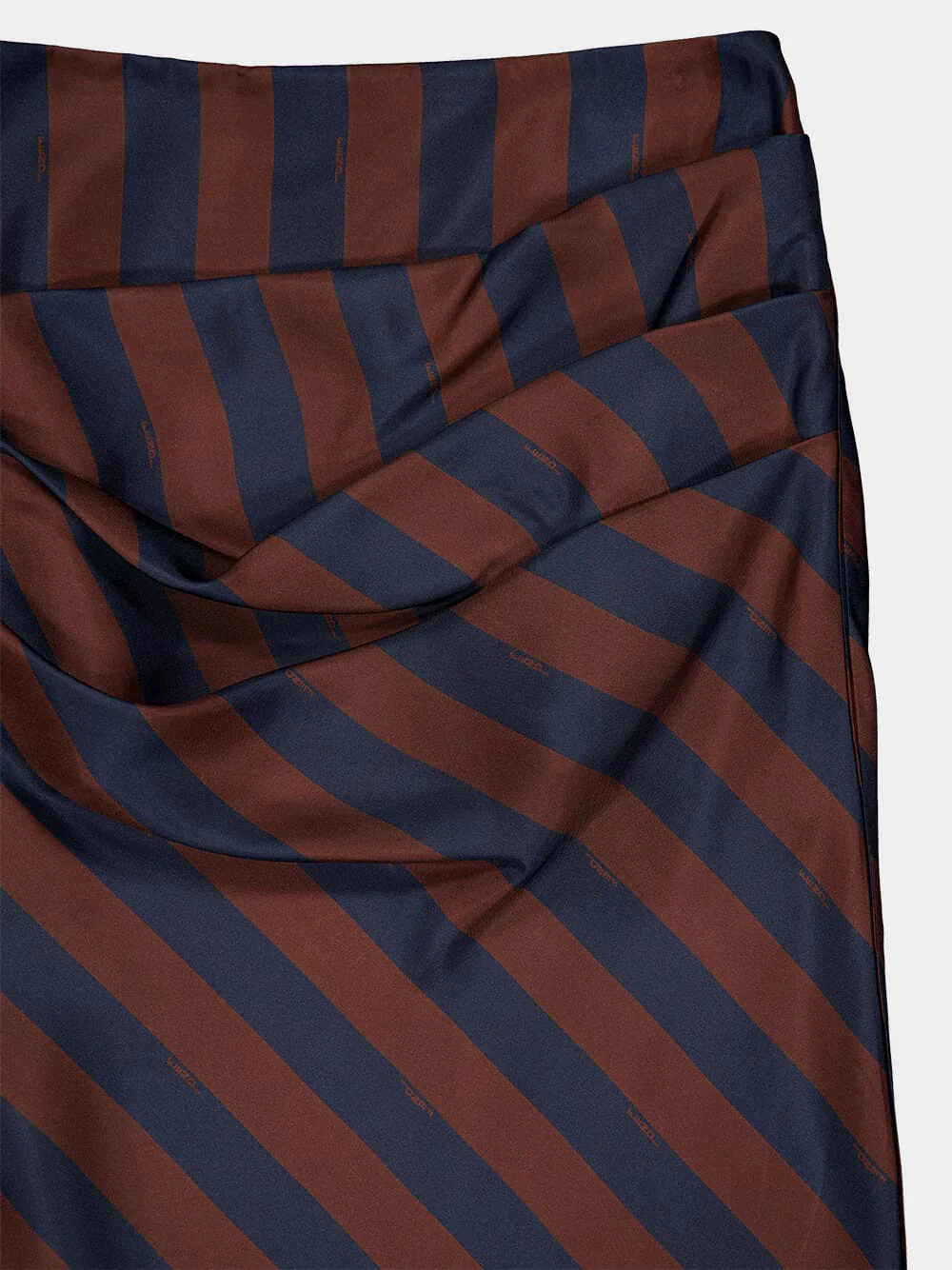 Brown Pequin Silk Midi Skirt - Image 4