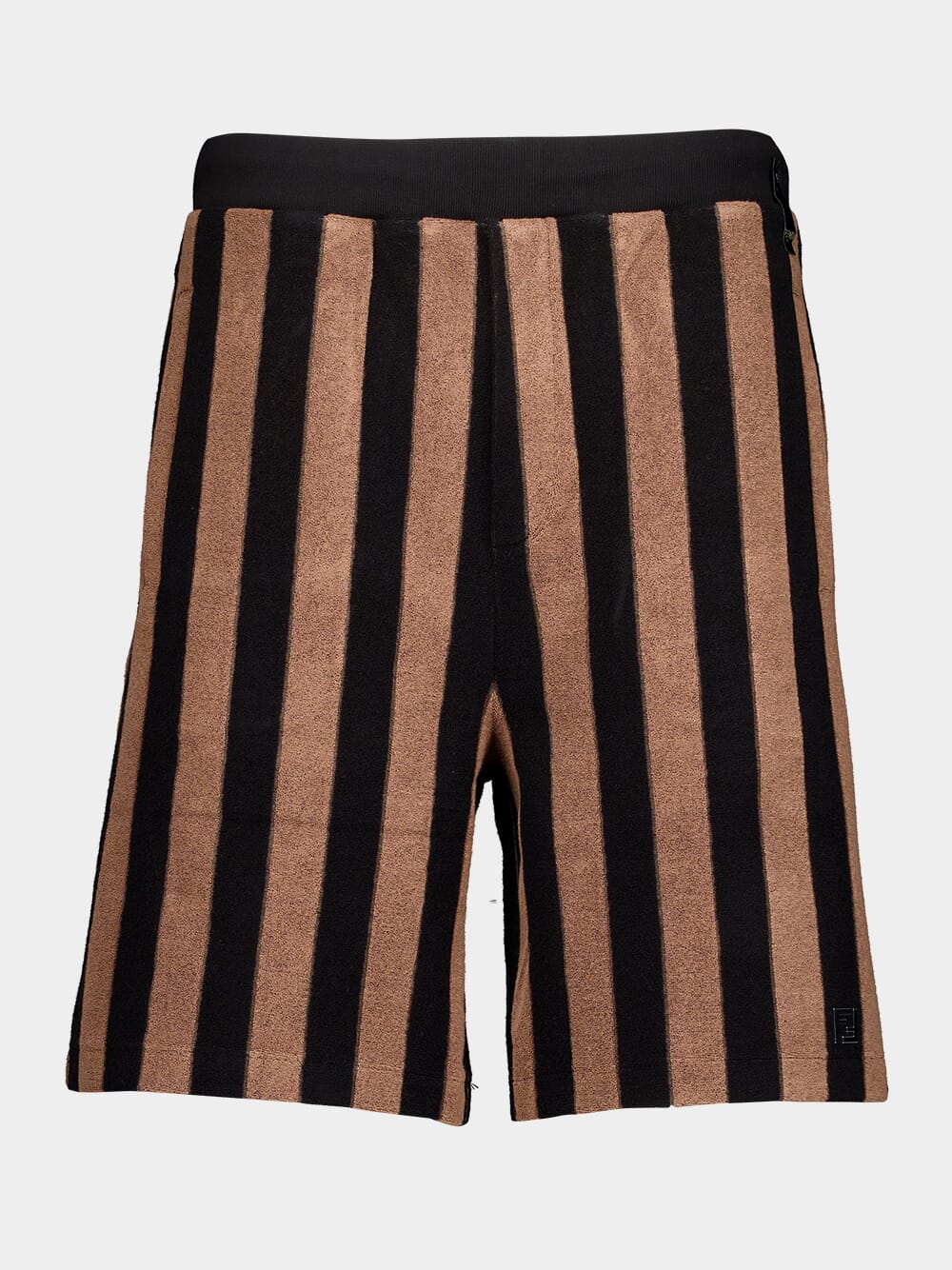 Brown Pequin Terry Bermuda Shorts