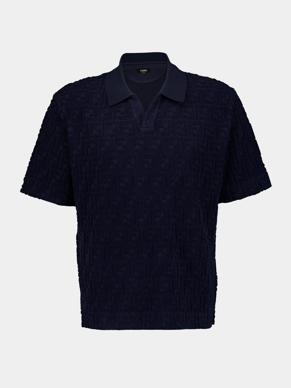 Dark Blue Terry Fabric Polo Shirt