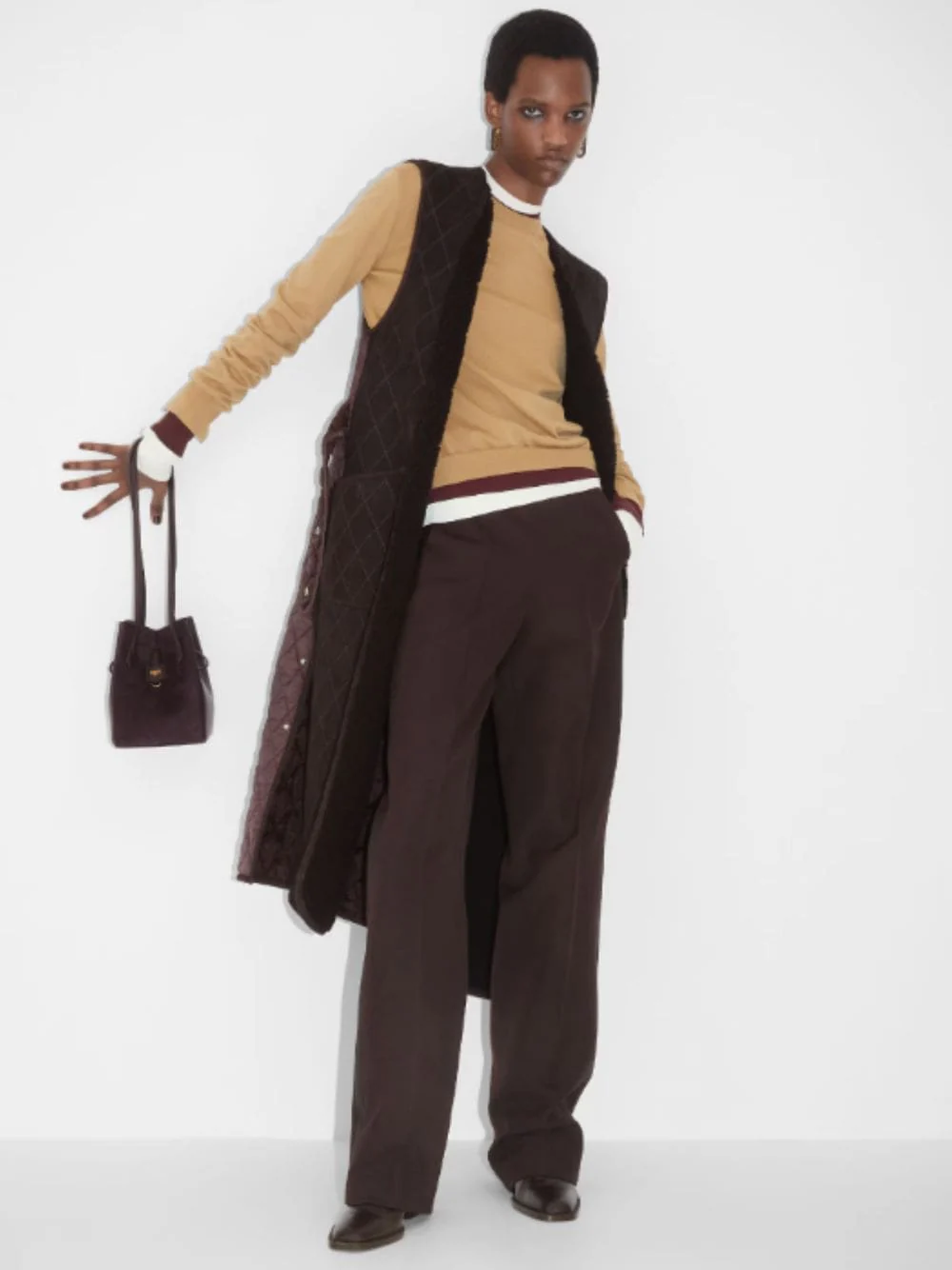 Dark Purple Sheepskin Gilet - Image 2