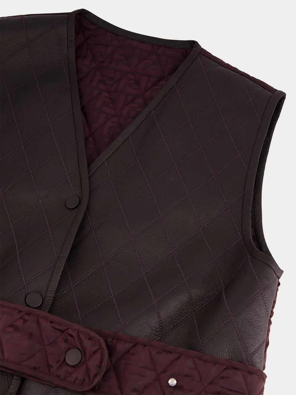Dark Purple Sheepskin Gilet - Image 4