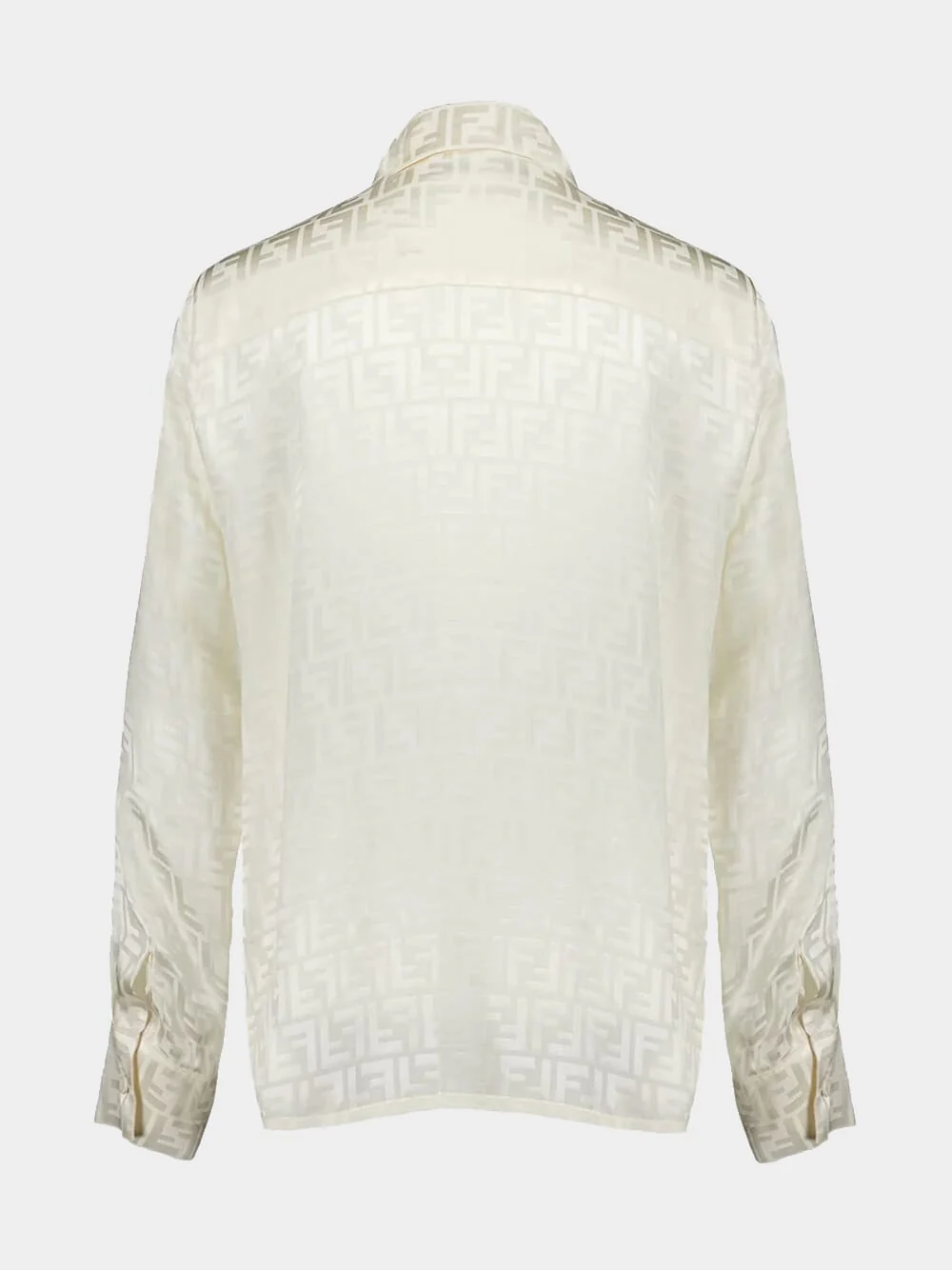 FF Motif Cream Silk Shirt - Image 3