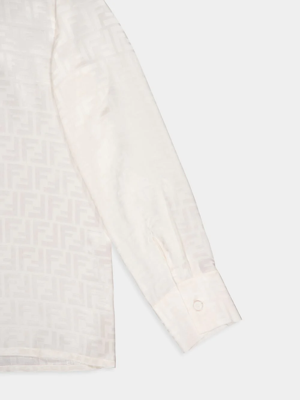 FF Motif Cream Silk Shirt - Image 4