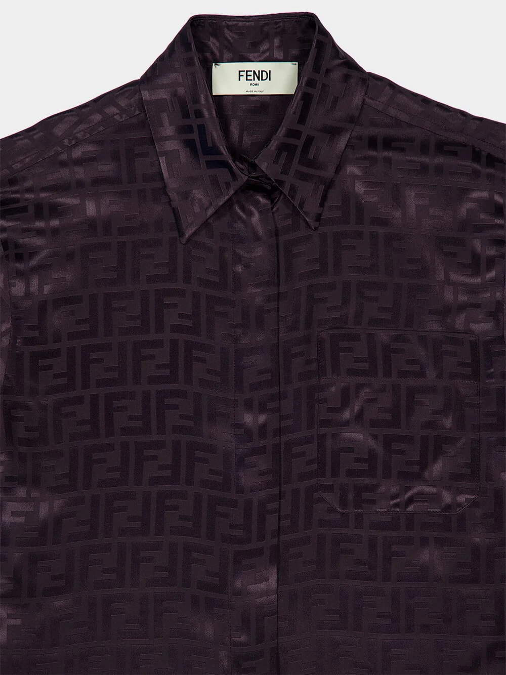 FF Motif Silk Satin Shirt - Image 3