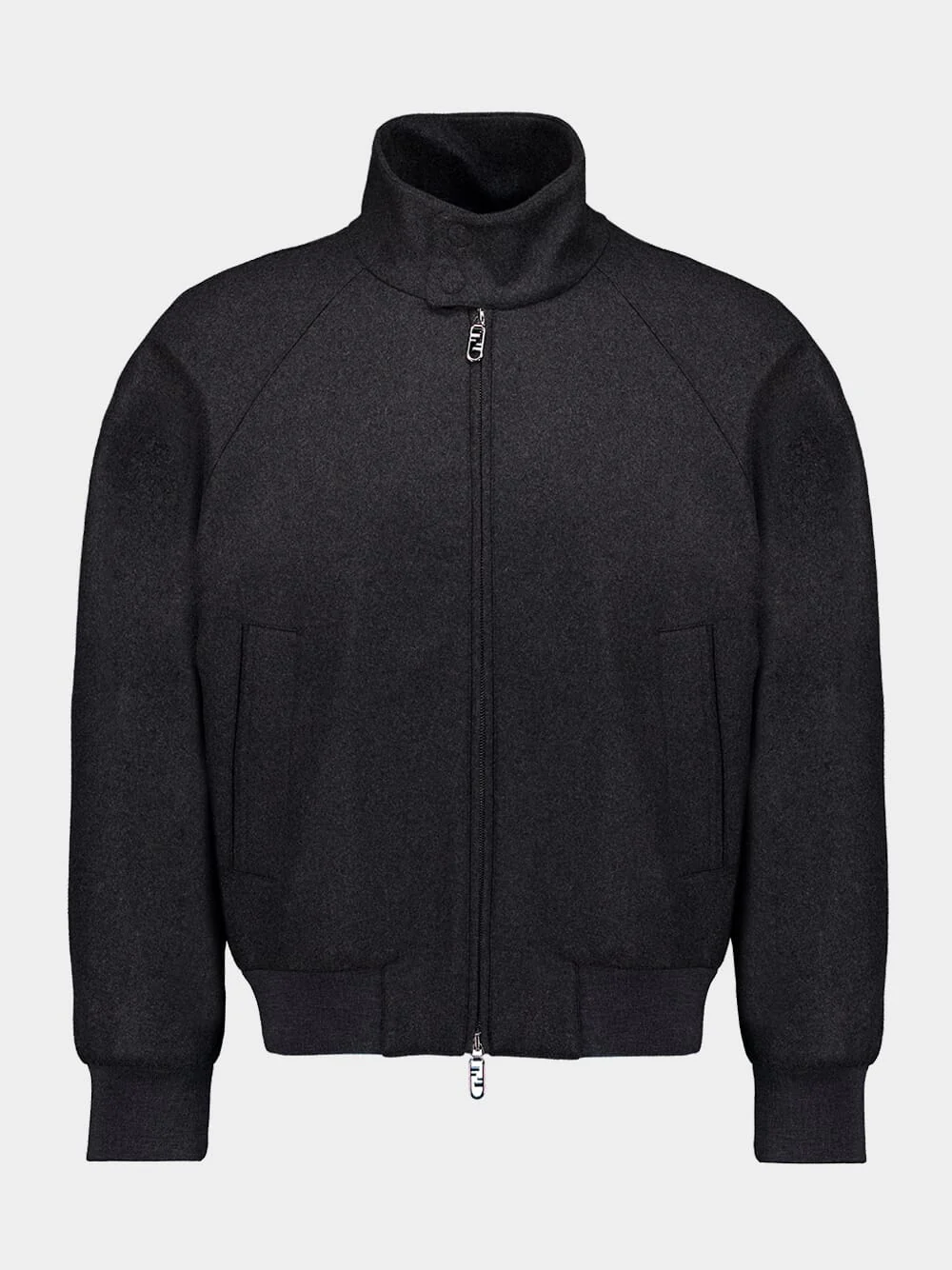 Grey Cashmere Bomber Jacket