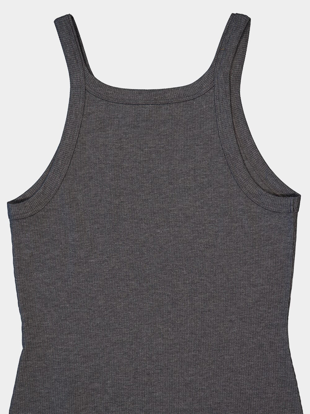 Grey Ribbed Sleeveless Knit Top - Image 4