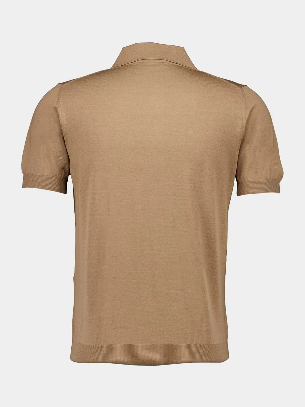 Light Brown Wool Polo Shirt - Image 3
