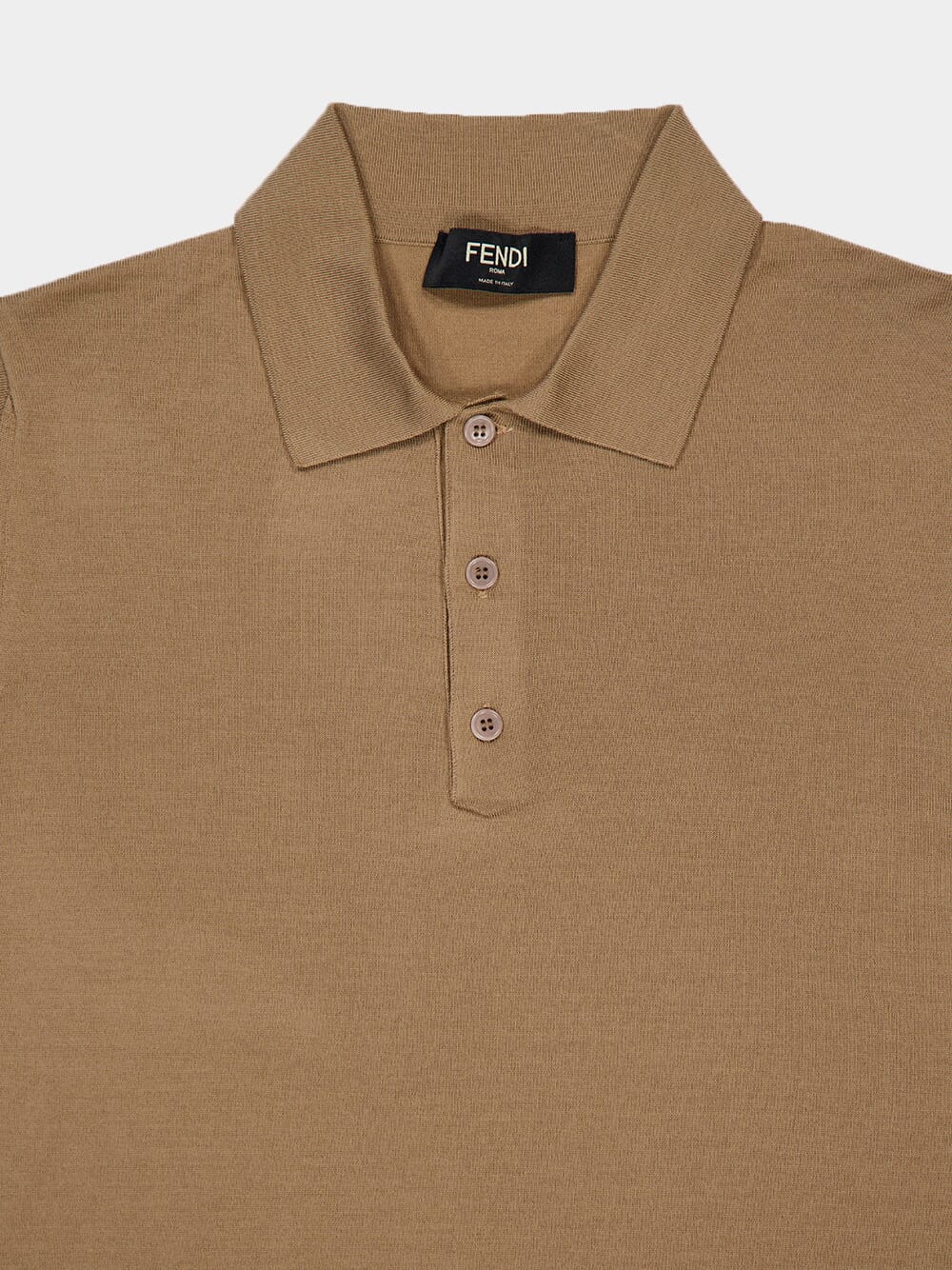 Light Brown Wool Polo Shirt - Image 4