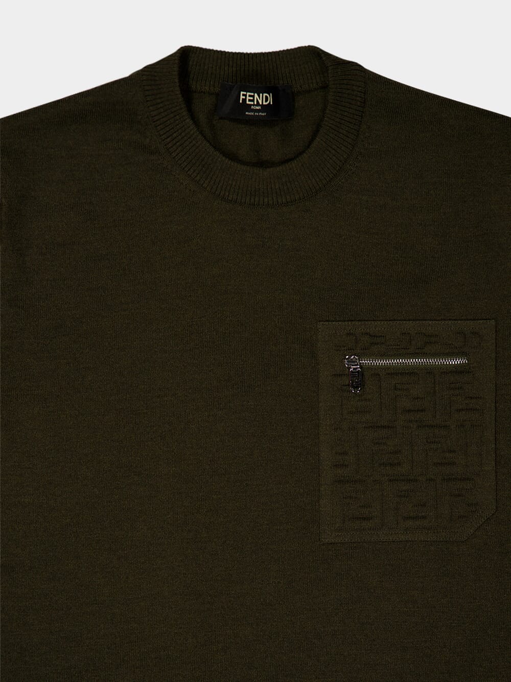 Olive Green Wool Jumper - Image 3