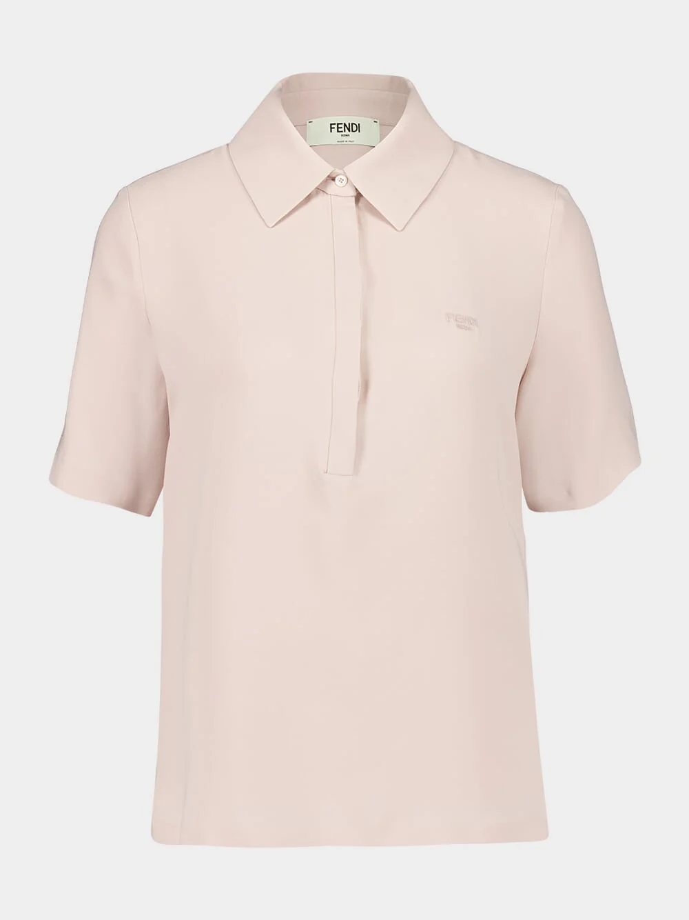 Pink Silk Cady Polo Shirt