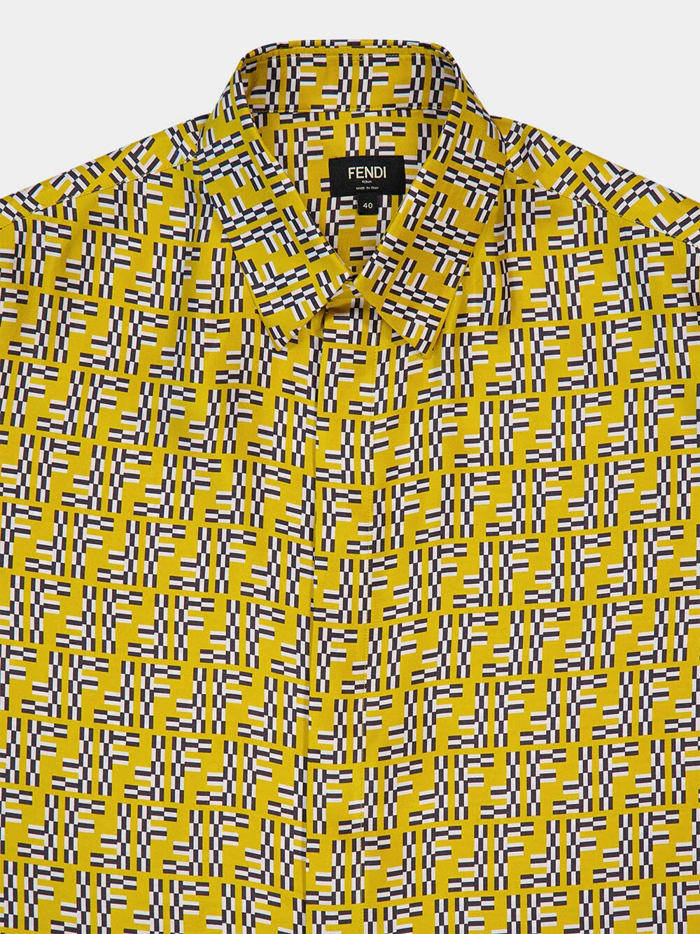 Yellow FF Labyrinth Silk Shirt - Image 4