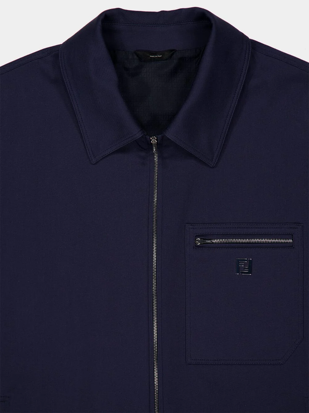 Dark Blue Gabardine Zip Blouson - Image 3