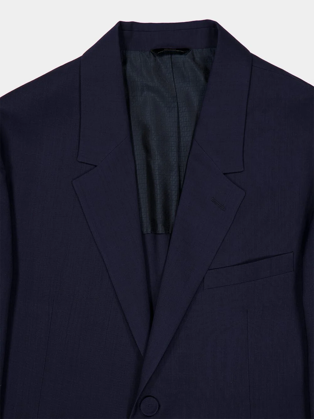 Dark Blue Wool Canvas Blazer - Image 4