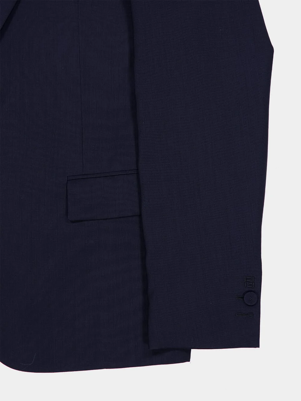 Dark Blue Wool Canvas Blazer - Image 5