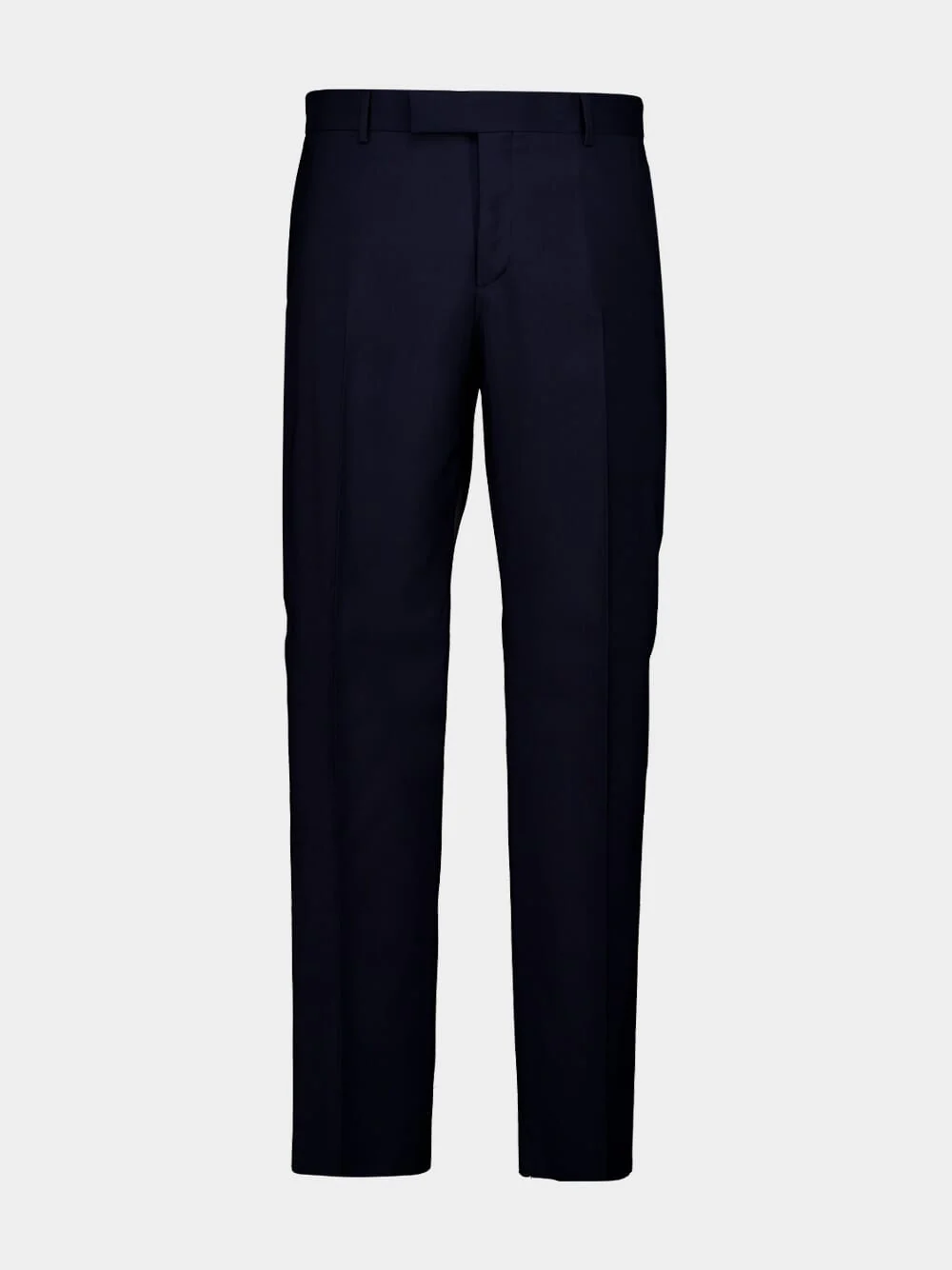 Dark Blue Wool Tailored Trousers