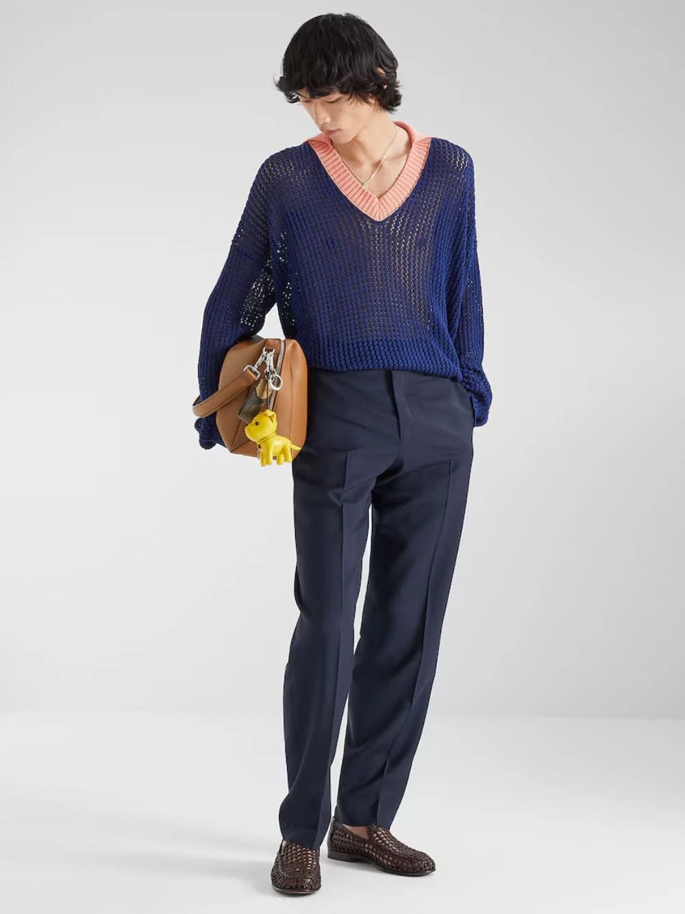 Dark Blue Wool Tailored Trousers - Image 2