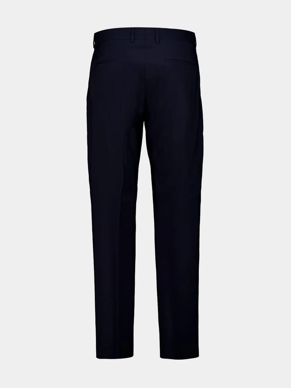 Dark Blue Wool Tailored Trousers - Image 3