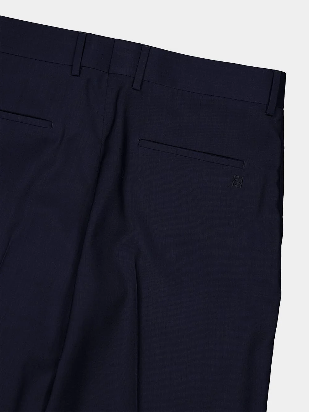 Dark Blue Wool Tailored Trousers - Image 5