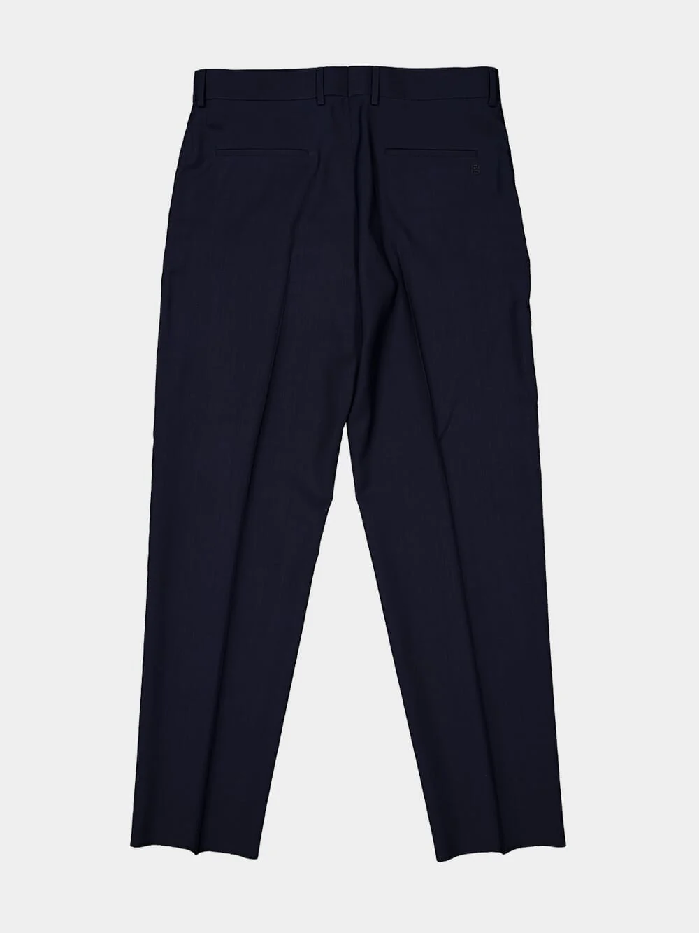 Dark Blue Wool Tailored Trousers - Image 7