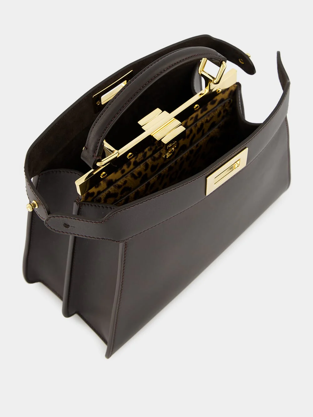 Dark Brown Peekaboo ISeeU Small Bag - Image 8