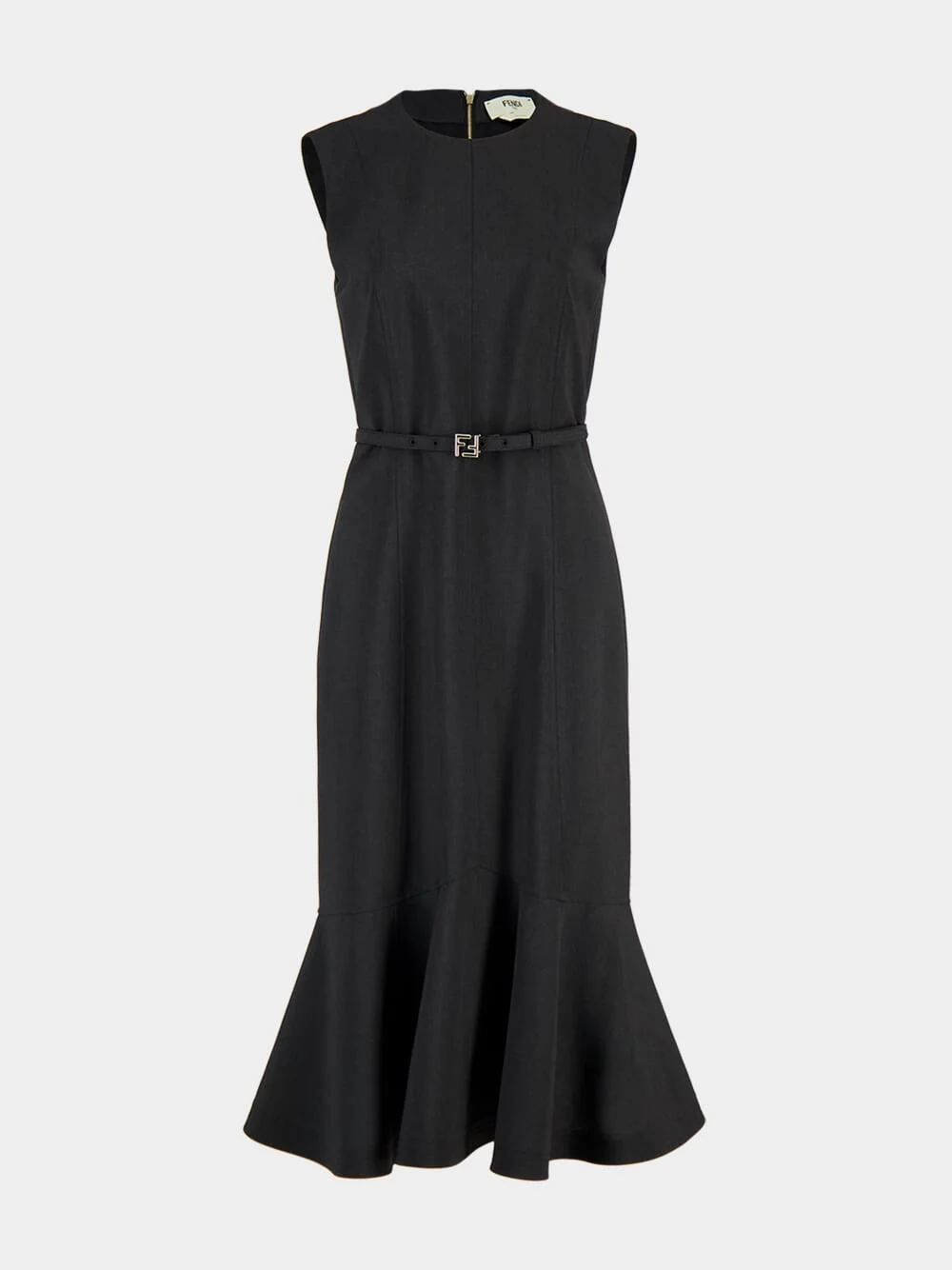 Dark Grey Wool Midi Dress