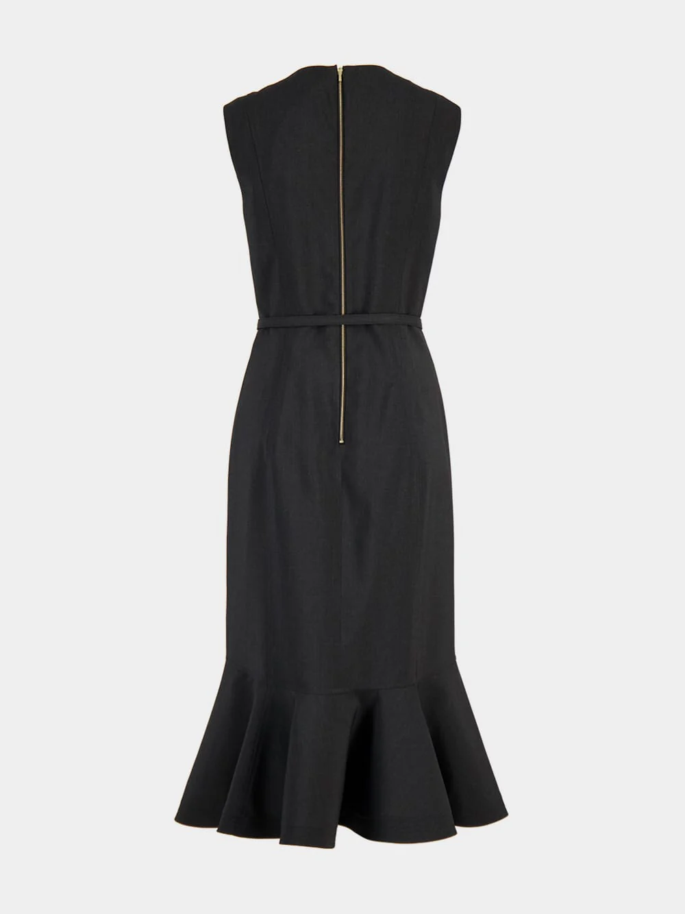 Dark Grey Wool Midi Dress - Image 2