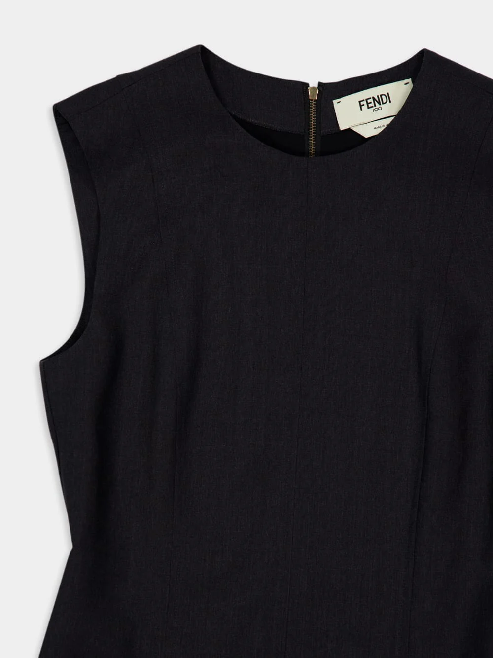 Dark Grey Wool Midi Dress - Image 3