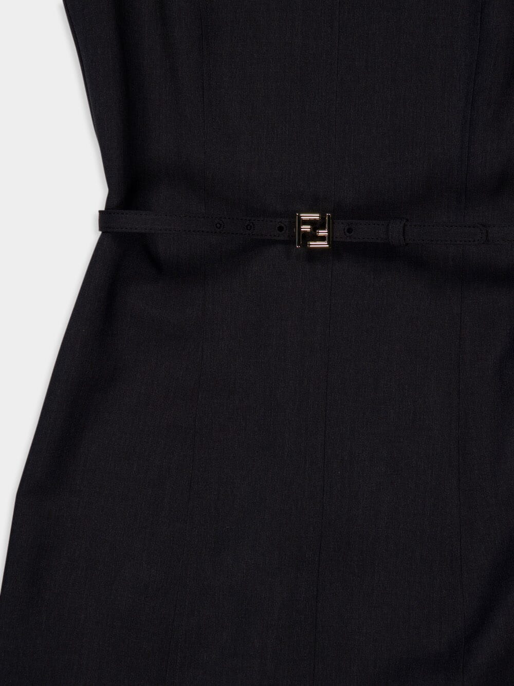 Dark Grey Wool Midi Dress - Image 4