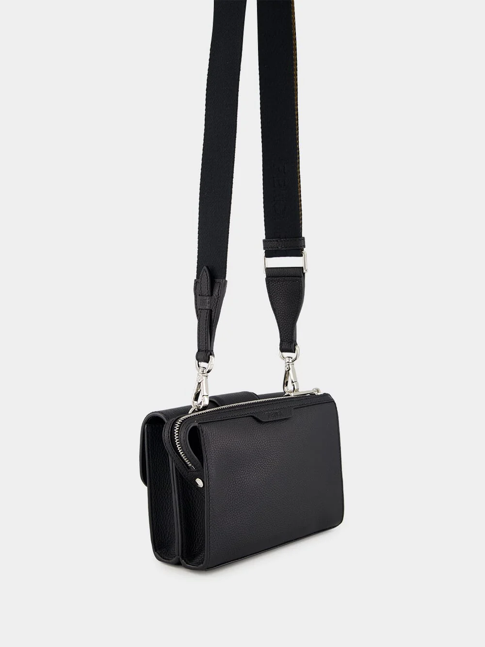 Double Baguette Black Leather Bag - Image 5