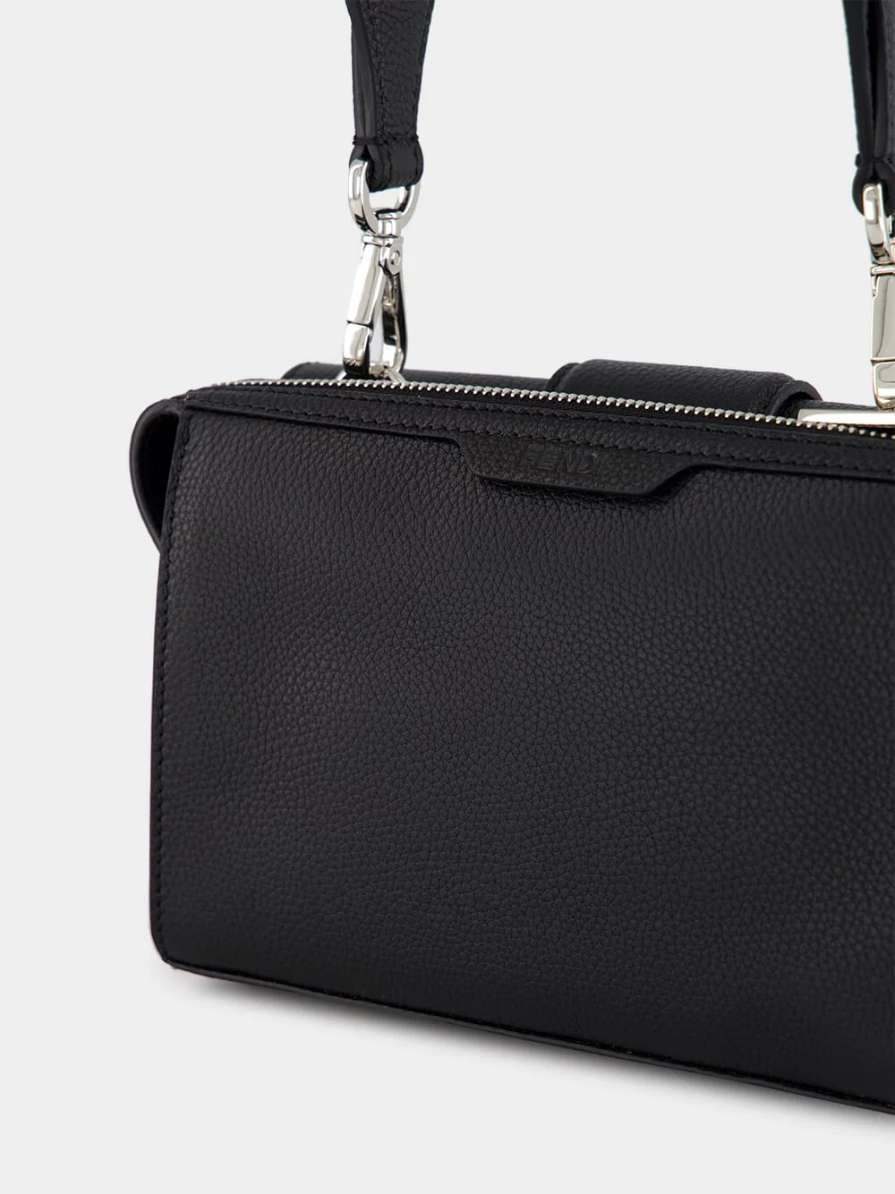 Double Baguette Black Leather Bag - Image 8