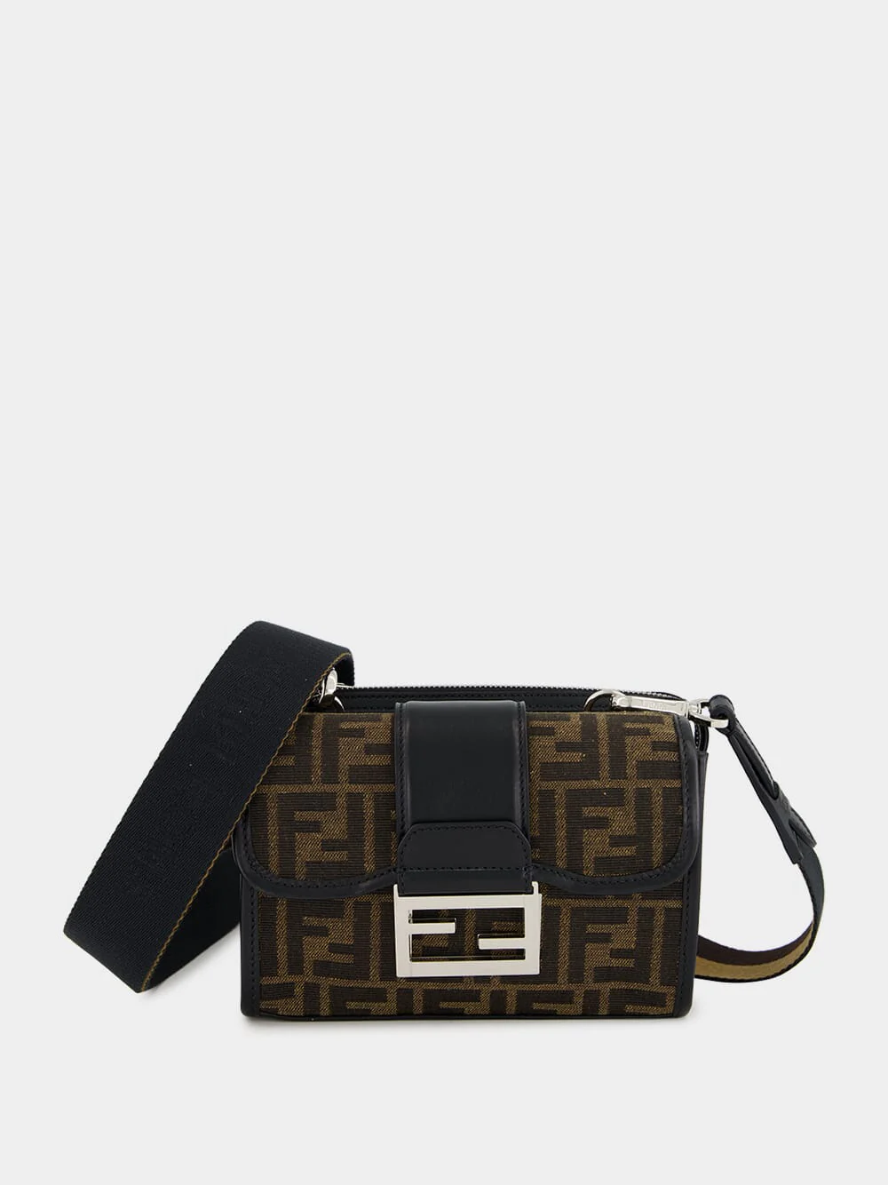 Double Baguette Brown FF Jacquard Bag - Image 2