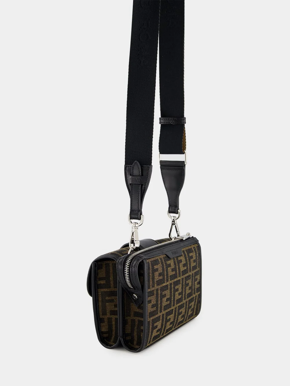 Double Baguette Brown FF Jacquard Bag - Image 6