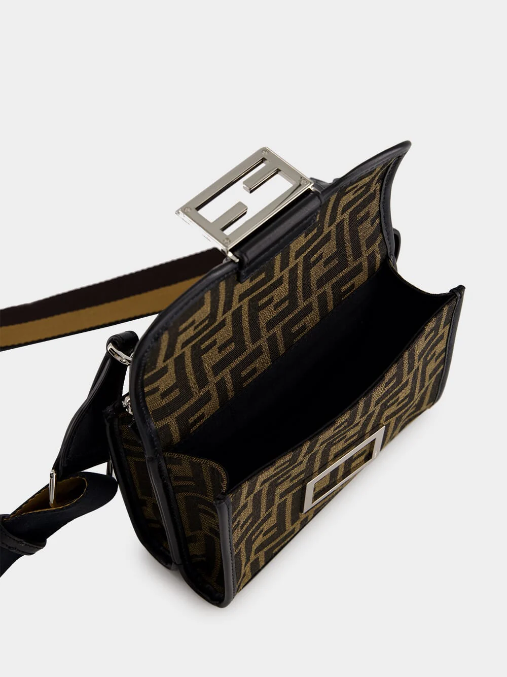 Double Baguette Brown FF Jacquard Bag - Image 7