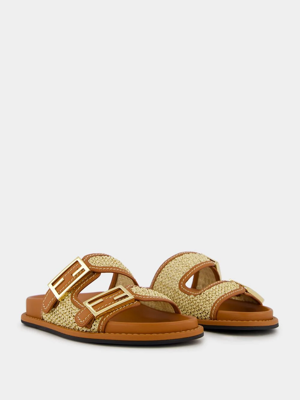 Double-Band Flat Leather Slides - Image 3