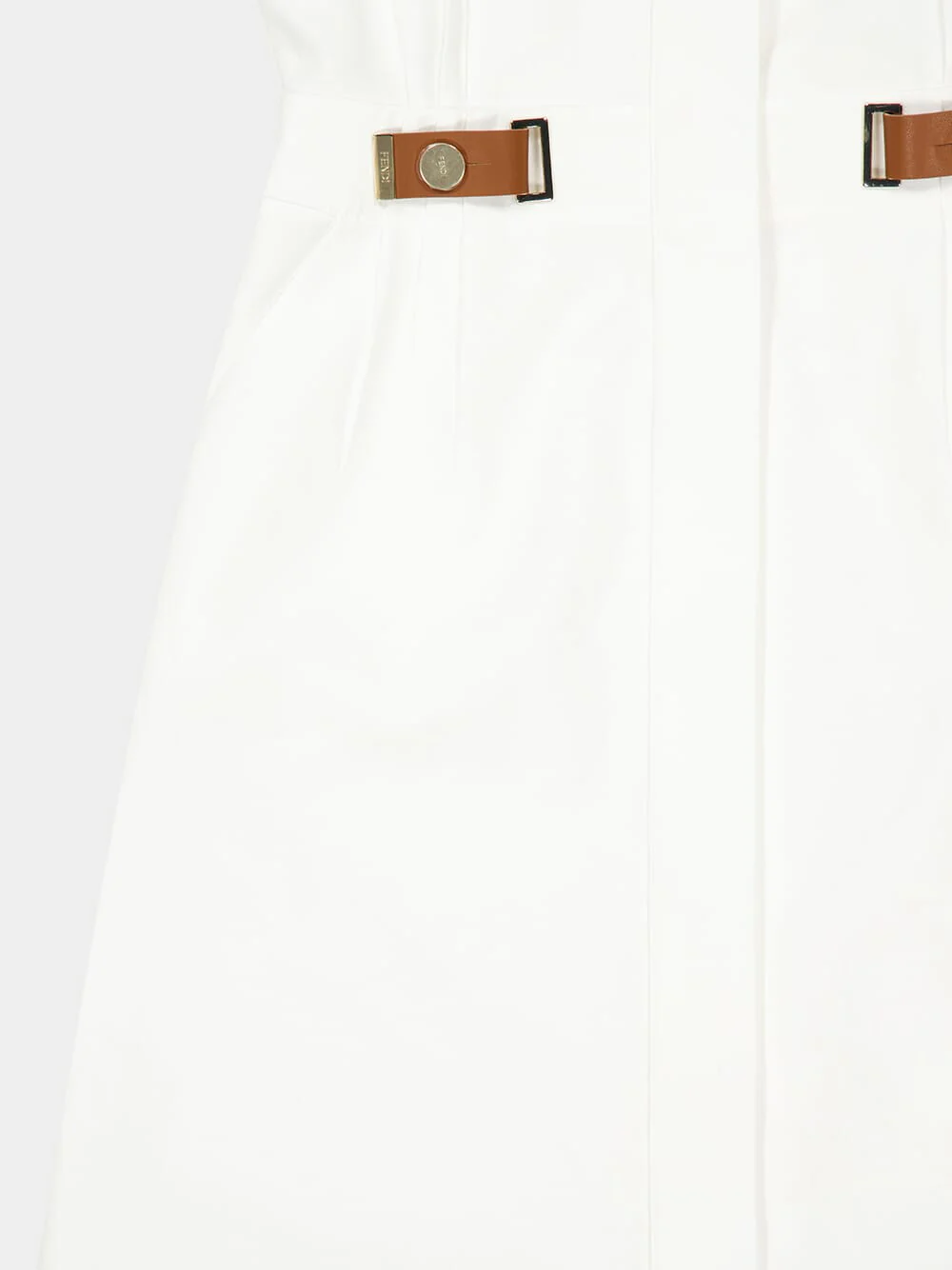 White Linen Sleeveless Midi Dress - Image 5