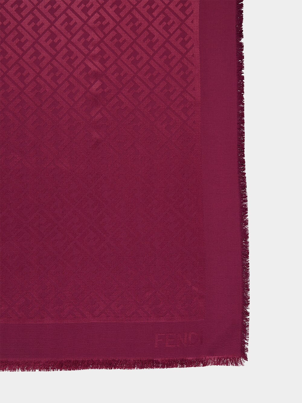 FF Shawl in Burgundy Silk and Wool - Image 2