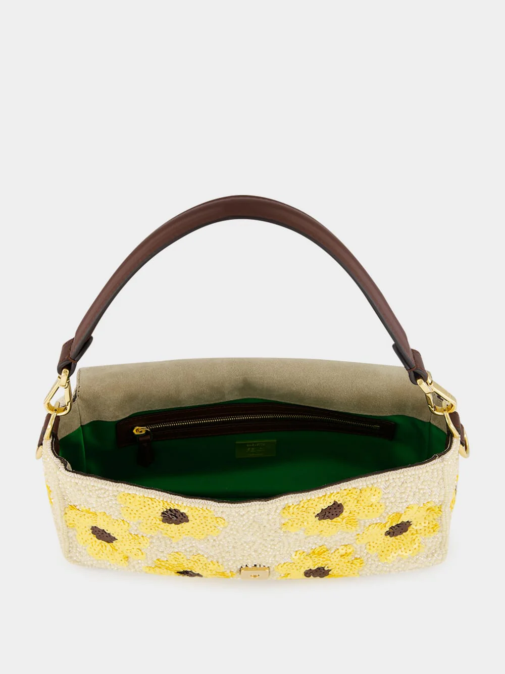 Floral Sequin Embroidered Baguette Bag - Image 7