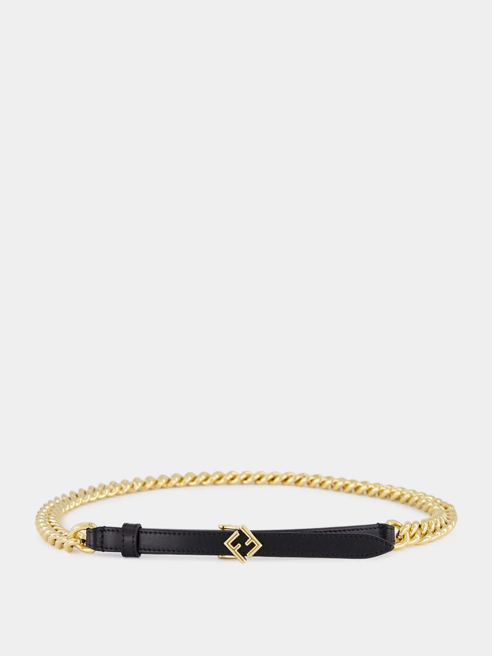 Gold and Black FF Diamonds Chain Belt