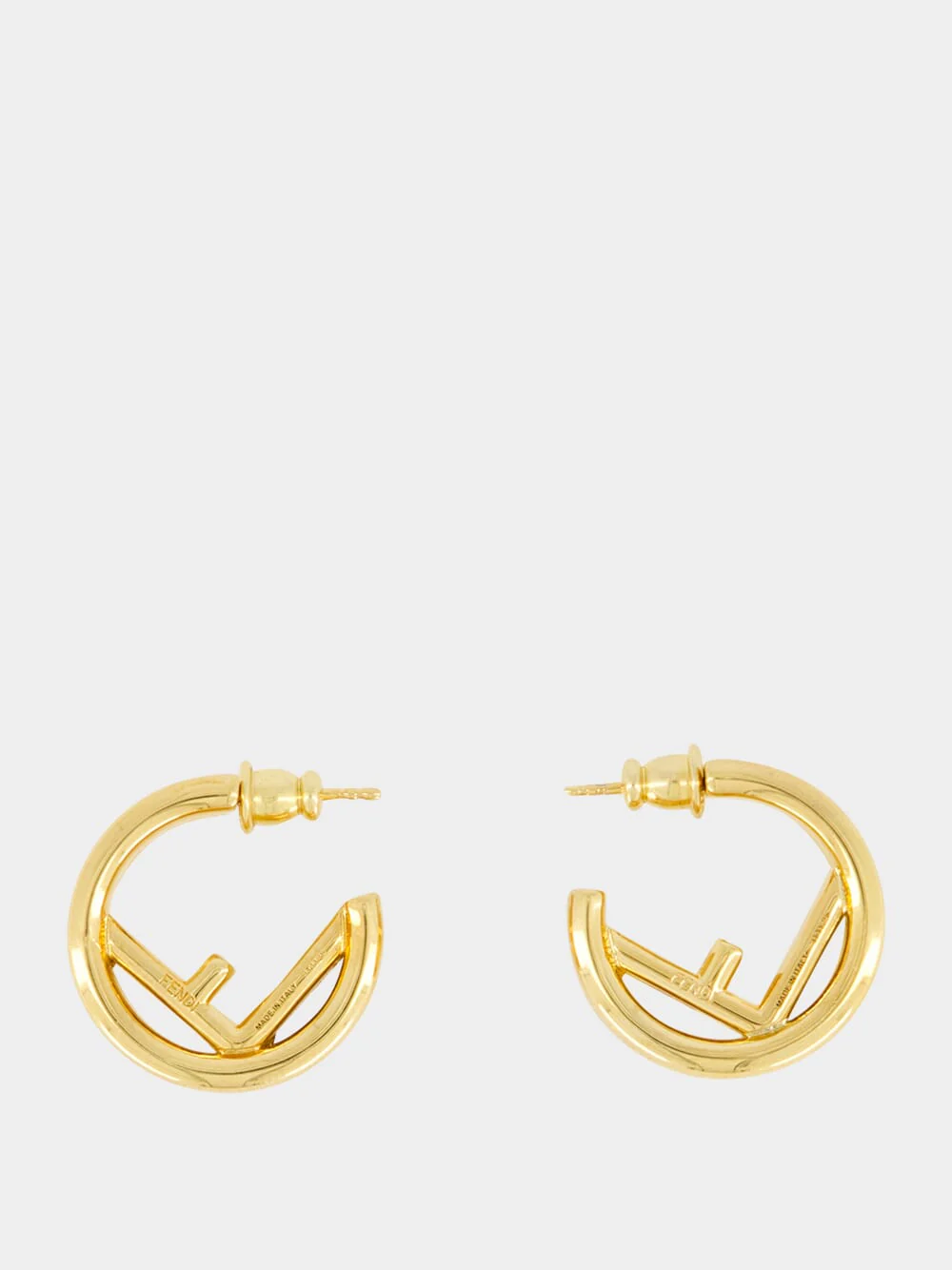 Gold F is Fendi Hoop Earrings - Image 3