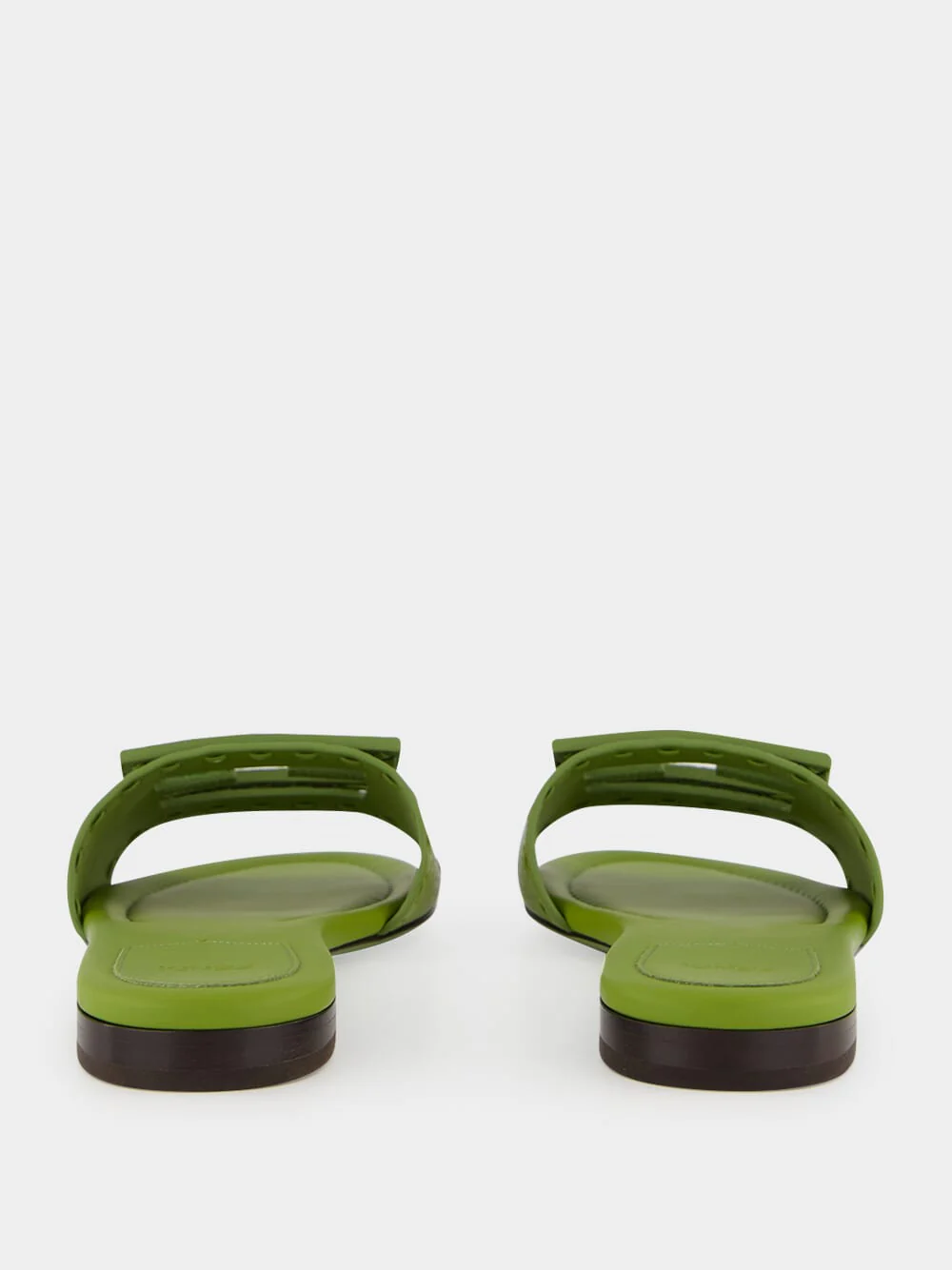 Green Baguette Leather Slides - Image 5