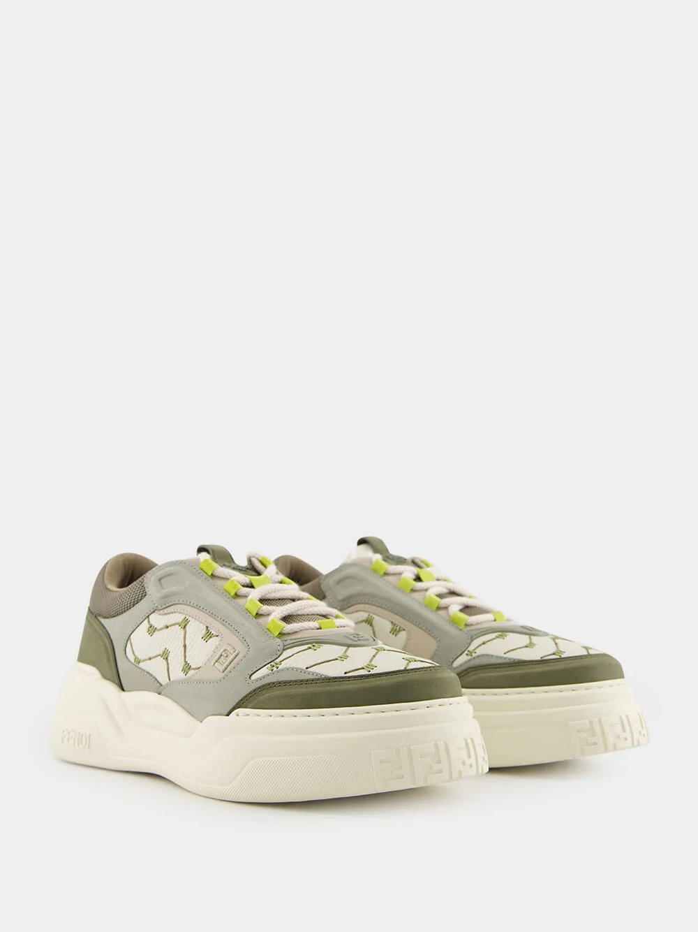 Green Force Leather and Nubuck Sneakers - Image 3