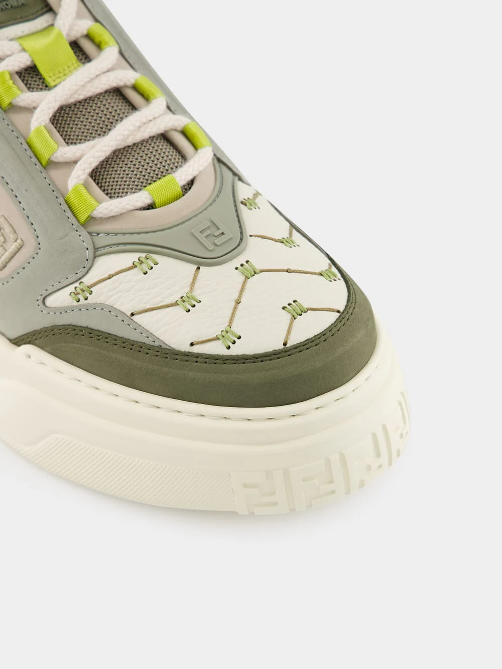 Green Force Leather and Nubuck Sneakers - Image 8