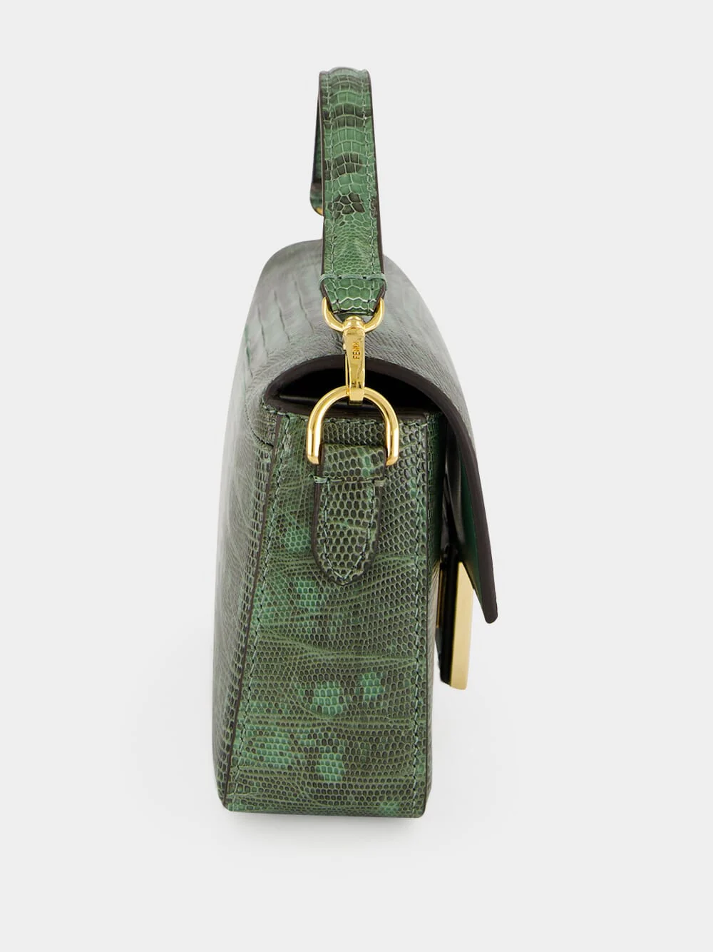 Green Lizard Leather Mini Baguette Bag - Image 4