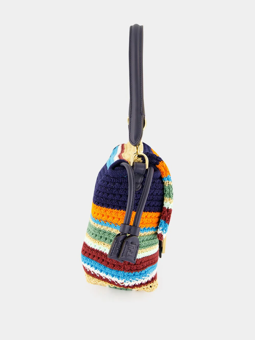 Multicolour Raffia Crochet Mamma Baguette Bag - Image 4
