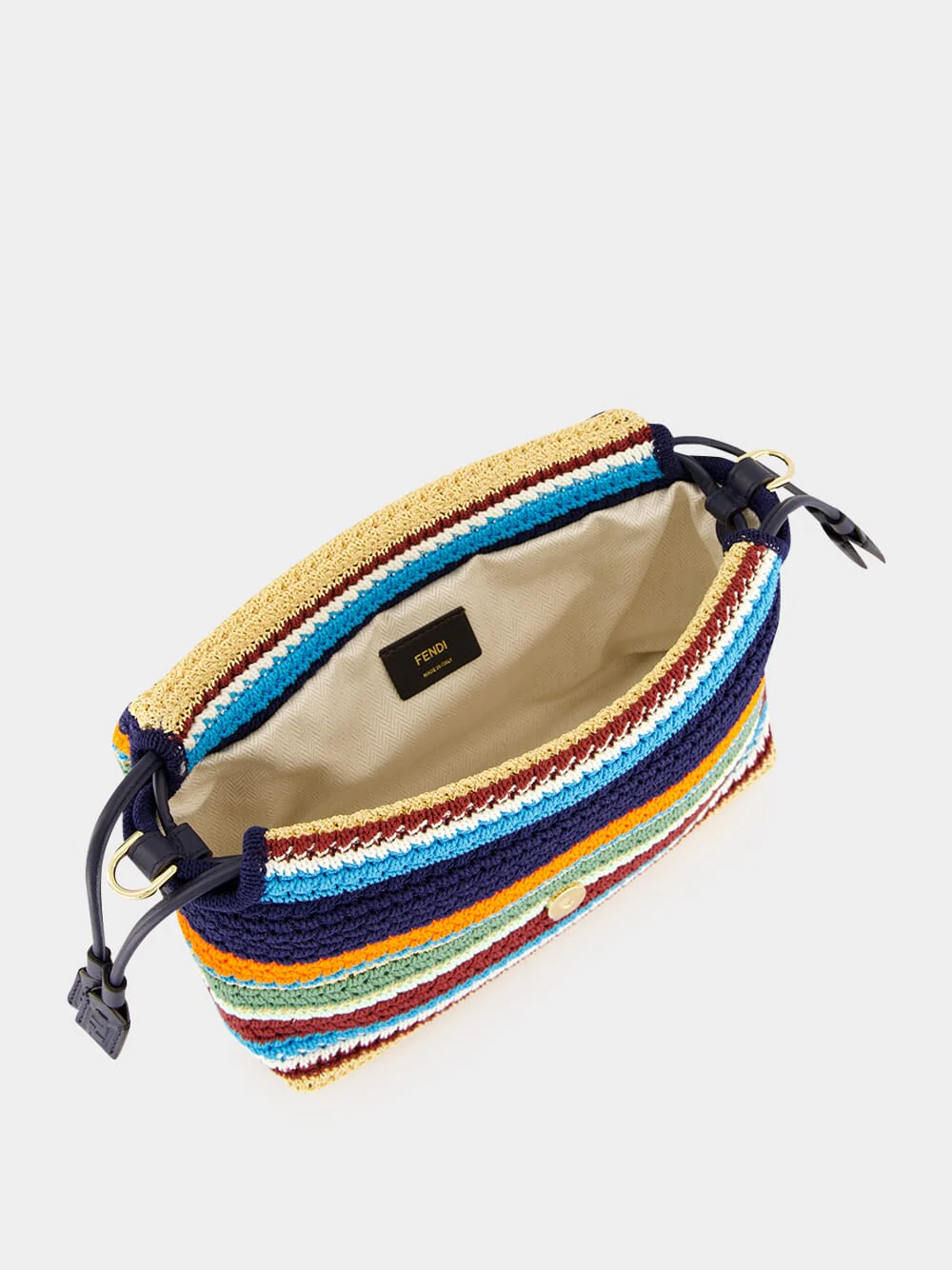 Multicolour Raffia Crochet Mamma Baguette Bag - Image 6