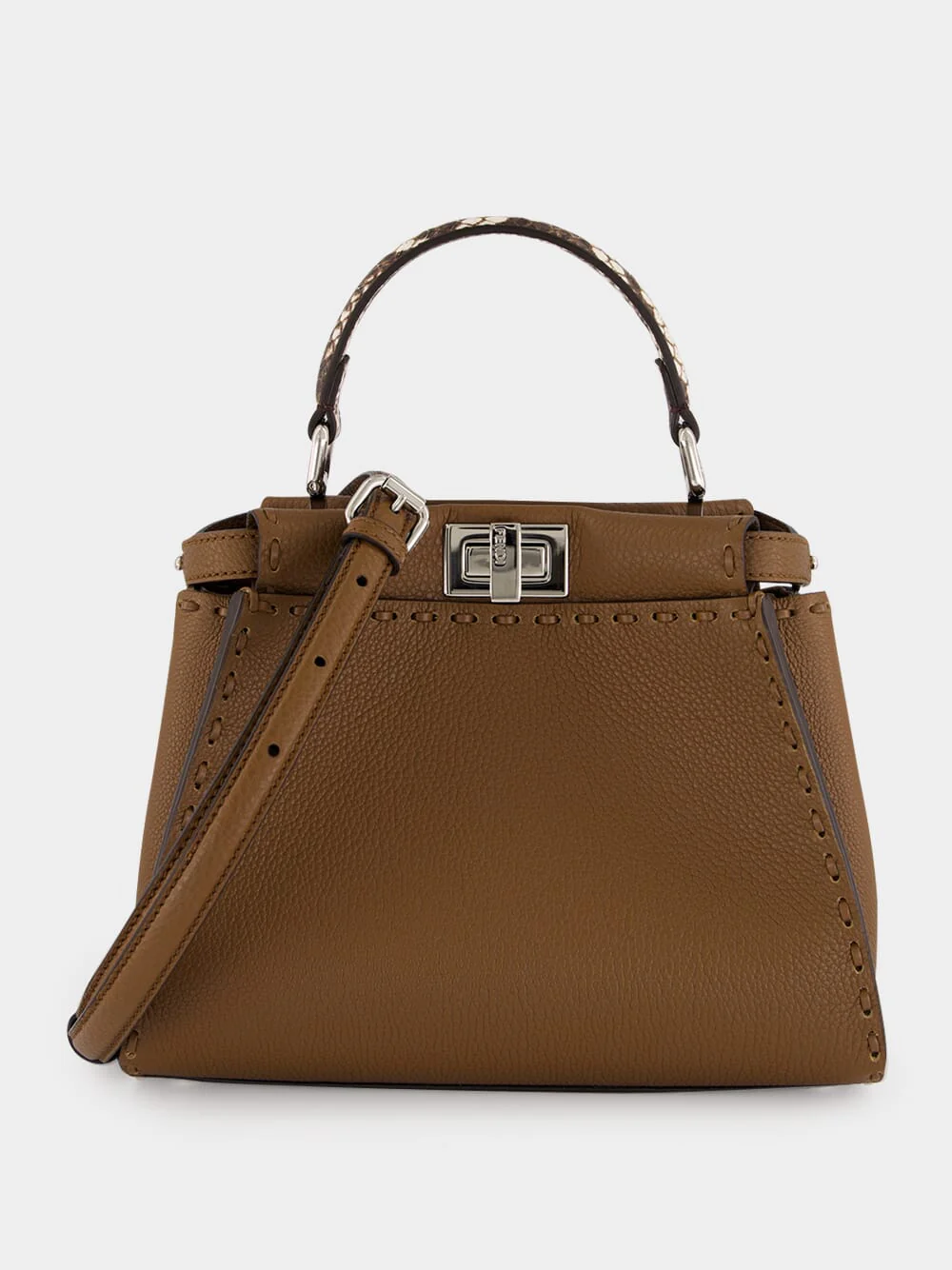 Hazelnut Brown Peekaboo Mini Leather Bag