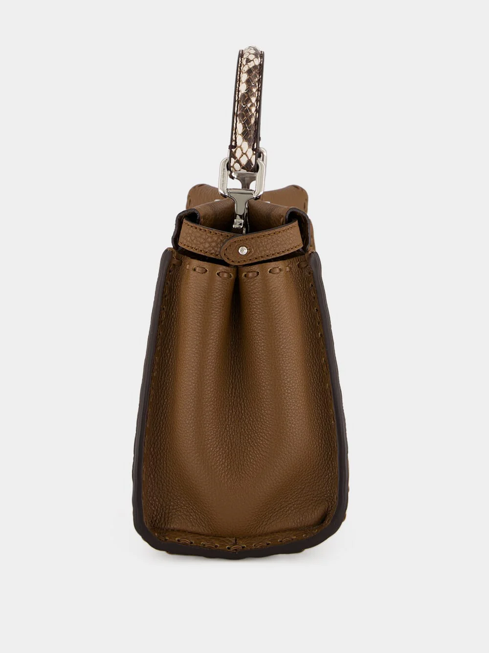 Hazelnut Brown Peekaboo Mini Leather Bag - Image 4