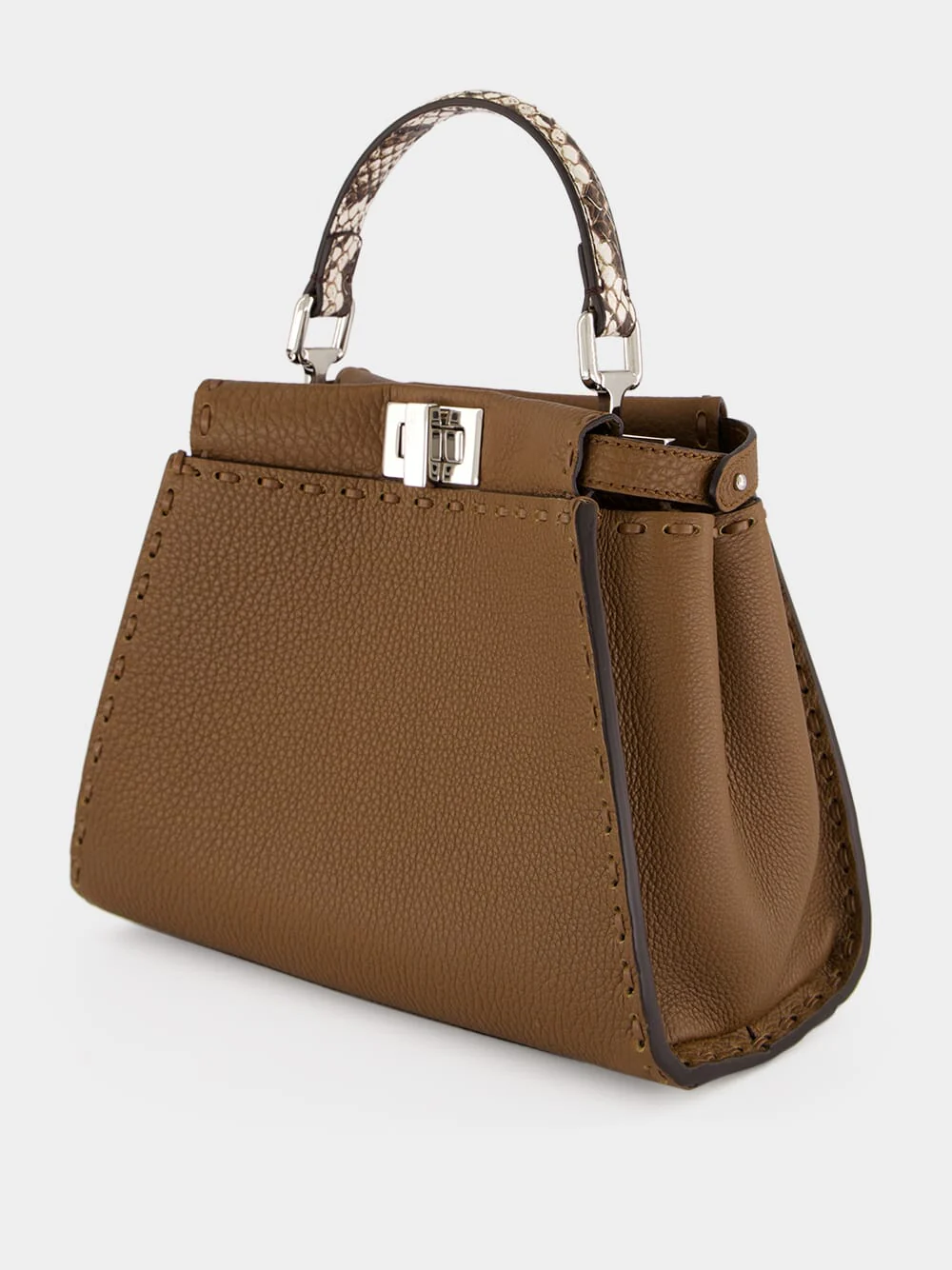 Hazelnut Brown Peekaboo Mini Leather Bag - Image 5