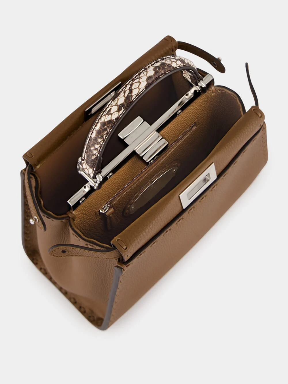 Hazelnut Brown Peekaboo Mini Leather Bag - Image 6